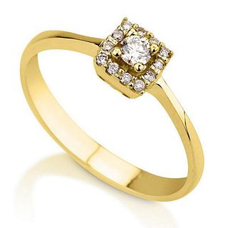 14kt Yellow Gold 0.08ctw Diamond Ring