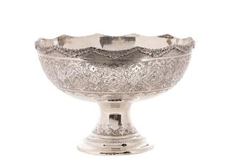 Persian 84 Silver Pedestal Bowl, Parvaresh (attr)
