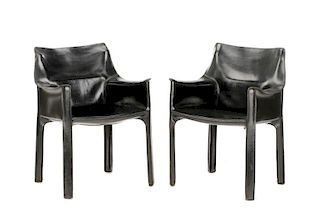 Pair, Mario Bellini for Cassina Cab 413 Chairs