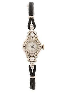 Ladies Hamilton 14k White Gold & Diamond Watch