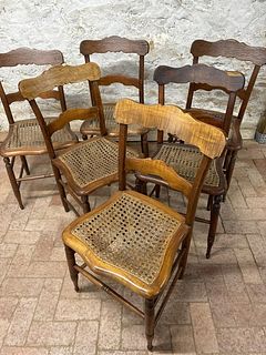 Six Cane Seat Chairs