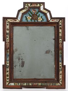 QUEEN ANNE REVERSE-PAINTED COURTING MIRROR