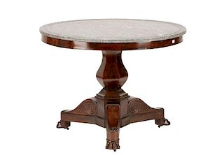 French Restoration Style Marble Top Center Table