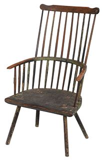 Early British  Windsor Armchair in Early Paint