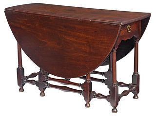 William and Mary Walnut Gate Leg Table