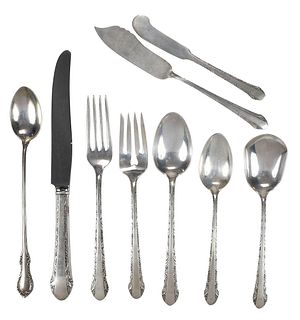 Alvin Chased Romantique Sterling Flatware, 55 Pieces