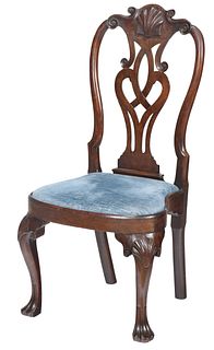Philadelphia Chippendale Style Shell Carved Walnut Side Chair