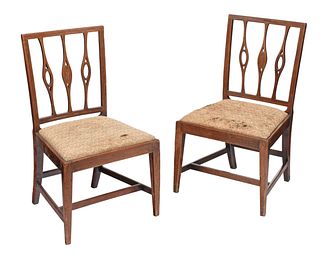 Pair of American Federal "Cotton" Inlaid Side Chairs