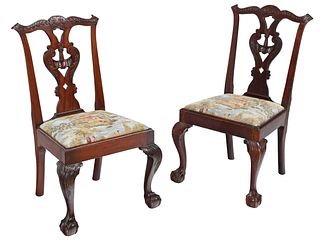 Two Similar New York Chippendale Mahogany Side Chairs