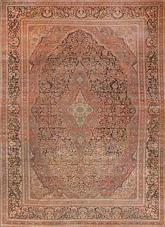 Antique Persian Mohtashem Kashan Rug 13 ft x 9 ft 9 in (3.96 m x 2.97 m)