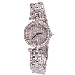 Cartier Vendome 18k White Gold Diamond Pave Ladies Watch 