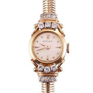 Vintage Rolex Gold Diamond Ladies Watch 