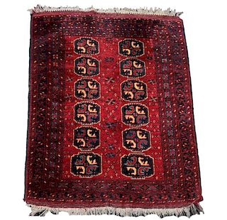 Hand Woven Persian Bokhara Rug 3' 2" x 4' 3"