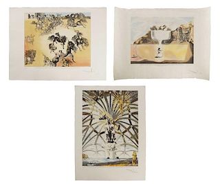 Collection of 3 Lithographs After Salvador Dali