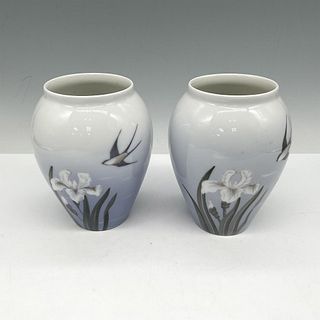Pair of Royal Copenhagen Porcelain Bud Vase, French Lily