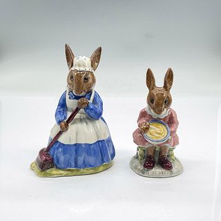 2pc Royal Doulton Figurines, Mrs Bunnykins + Buntie