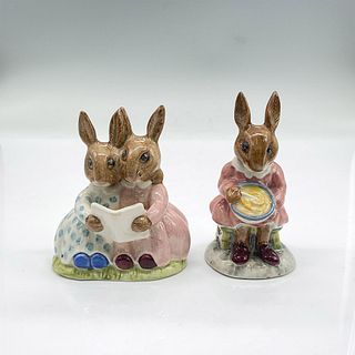 2pc Royal Doulton Bunnykins Figurines, Storytime + Buntie