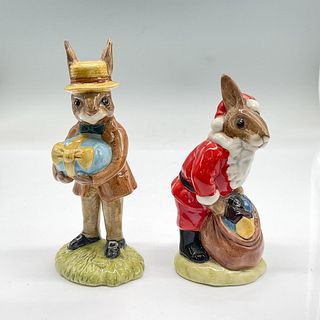 2pc Royal Doulton Figurines, Mr Bunnykins Easter + Santa