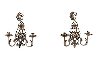 Pair, Neoclassical Wrought Iron Sconces