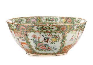 19th C. Chinese Export Rose Medallion Console Bowl