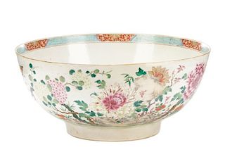 Very Fine Chinese Export Porcelain Punch Bowl