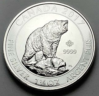 2017 Canada $8 Grizzly Bear 1.5 ozt .9999 Silver
