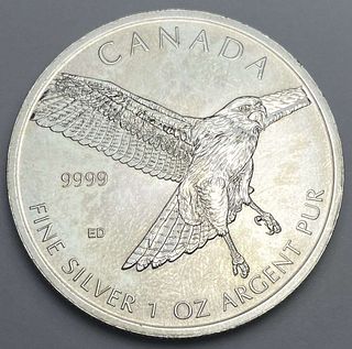 2015 Canada $5 Red-Tailed Hawk 1 ozt .9999 Silver