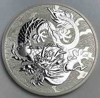 2021 Australia Dragon 1 ozt .9999 Silver Dollar