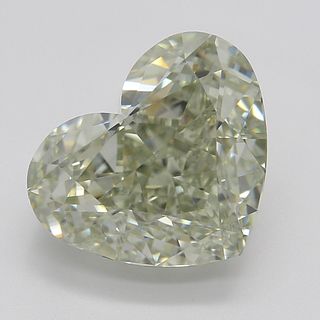 3.21 ct, Natural Fancy Gray Greenish Yellow Even Color, VS1, Heart cut Diamond (GIA Graded), Appraised Value: $104,000 