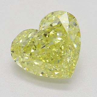 1.01 ct, Natural Fancy Intense Yellow Even Color, VS2, Heart cut Diamond (GIA Graded), Appraised Value: $18,300 