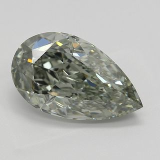3.15 ct, Natural Fancy Dark Gray-Green Even Color, IF, Pear cut Diamond (GIA Graded), Appraised Value: $190,800 