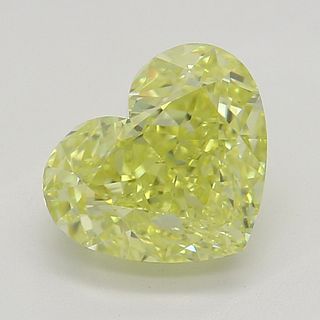 1.06 ct, Natural Fancy Intense Yellow Even Color, SI1, Heart cut Diamond (GIA Graded), Appraised Value: $16,500 