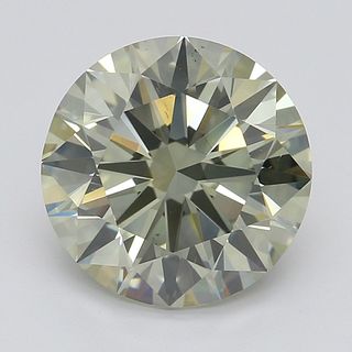 2.01 ct, Natural Fancy Grayish Greenish Yellow Even Color, SI1, Round cut Diamond (GIA Graded), Appraised Value: $17,200 