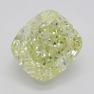 1.51 ct, Natural Fancy Light Yellow Even Color, VS2, Cushion cut Diamond (GIA Graded), Appraised Value: $16,900 