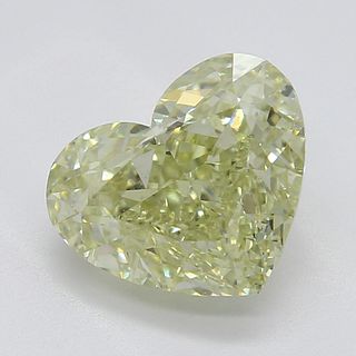 1.50 ct, Natural Fancy Greenish Yellow Even Color, SI1, Heart cut Diamond (GIA Graded), Appraised Value: $15,800 