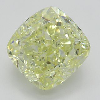 3.23 ct, Natural Fancy Light Yellow Even Color, VVS2, Cushion cut Diamond (GIA Graded), Appraised Value: $63,200 