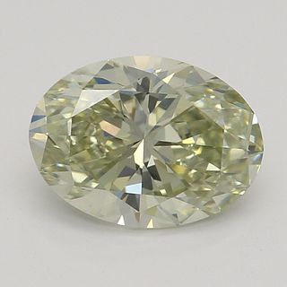 1.00 ct, Natural Fancy Grayish Greenish Yellow Even Color, VS2, Oval cut Diamond (GIA Graded), Appraised Value: $22,200 