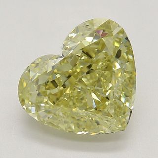 2.01 ct, Natural Fancy Yellow Even Color, SI1, Heart cut Diamond (GIA Graded), Appraised Value: $26,700 