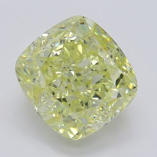 4.25 ct, Natural Fancy Yellow Even Color, VS1, Cushion cut Diamond (GIA Graded), Appraised Value: $123,600 