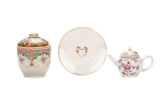Three Piece Collection of Chinese Export Porcelain