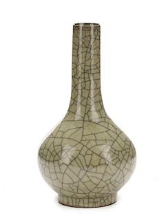 Chinese Ge Ware Style Celadon Bottle Vase