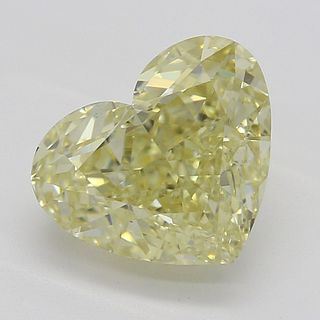 1.70 ct, Natural Fancy Yellow Even Color, VS2, Heart cut Diamond (GIA Graded), Appraised Value: $18,000 