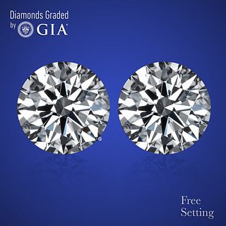 6.37 carat diamond pair, Round cut Diamonds GIA Graded 1) 3.18 ct, Color H, VVS2 2) 3.19 ct, Color G, VS1. Appraised Value: $372,500 