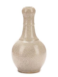 Chinese Ge Ware Garlic Mouth Vase on Stand