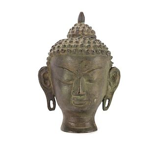 Southeastern Asian Bronze Buddha Head