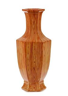 Chinese Ching Dynasty Style Faux Bois Vase
