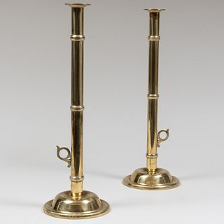 Pair of Brass Telescoping Candlesticks