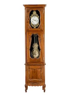 French Walnut Tallcase Clock w/ Morez Dial