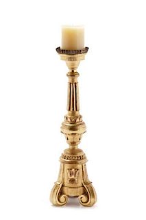 Neoclassical Giltwood Candle Pricket, 19 C.