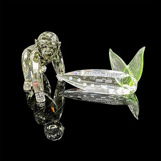 Swarovski Crystal Figurine + Plaque, Gorilla Cub